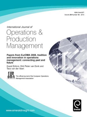 cover image of International Journal of Operations & Production Management, Volume 30, Issue 12